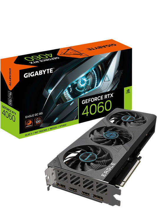 GIGABYTE Geforce RTX 4060 Eagle Oc 8G Graphics Card, 3X Windforce Fans, 8Gb 128-Bit Gddr6, Gv-N4060Eagle Oc-8Gd Video Card, pci_e_x16